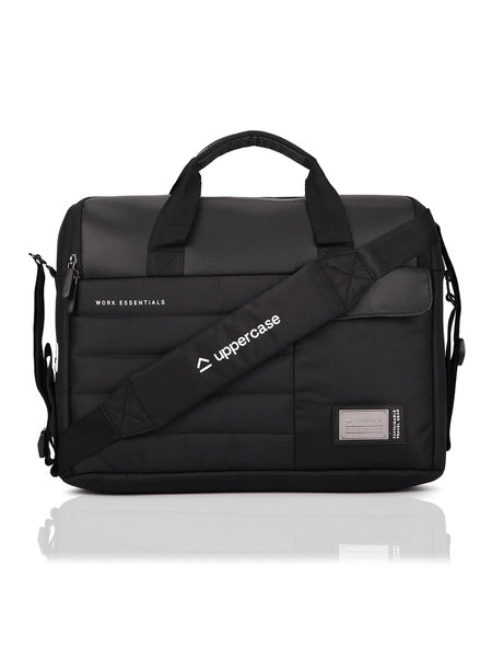 uppercase Omega 03 15" Laptop Messenger Bag Water Repellent Office Bag 14L Black